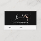 Elegant modern roos goudschaar afsprakenkaartje (Voorkant)