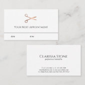 Elegant modern roos goudschaar afsprakenkaartje (Voorkant / Achterkant)