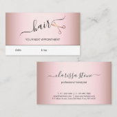 Elegant modern roos goudschaar afsprakenkaartje (Voorkant / Achterkant)