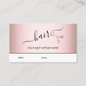 Elegant modern roos goudschaar afsprakenkaartje (Voorkant)