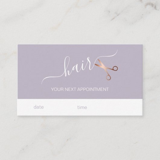 Elegant modern roos goudschaar afsprakenkaartje (Voorkant)