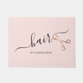 Elegant modern roos goudschaar deurmat (Voorkant)