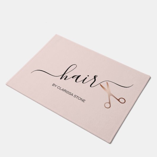 Elegant modern roos goudschaar deurmat (Schuin)