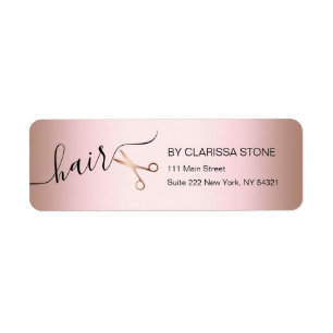 Elegant modern roos goudschaar etiket