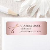 Elegant modern roos goudschaar etiket (Insitu)