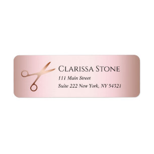 Elegant modern roos goudschaar etiket