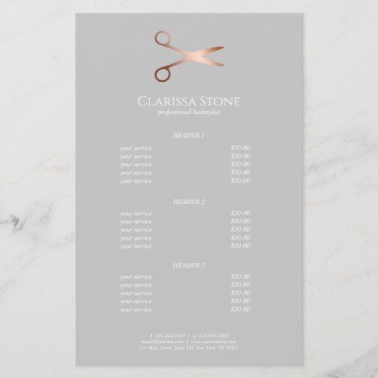 Elegant modern roos goudschaar flyer (Voorkant)