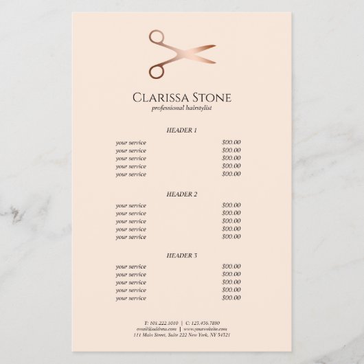 Elegant modern roos goudschaar flyer (Voorkant)
