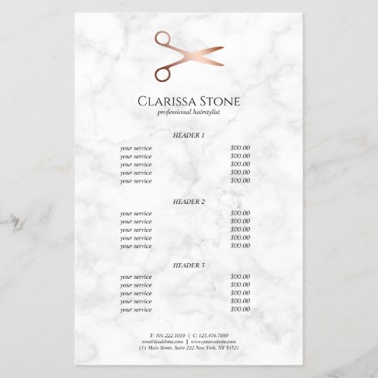 Elegant modern roos goudschaar flyer