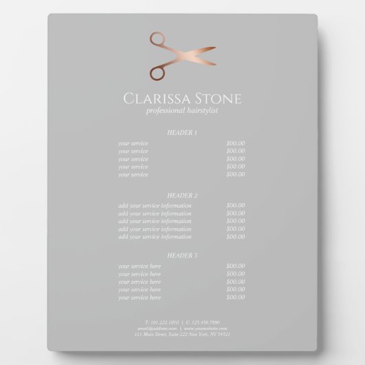 Elegant modern roos goudschaar fotoplaat (Voorkant)