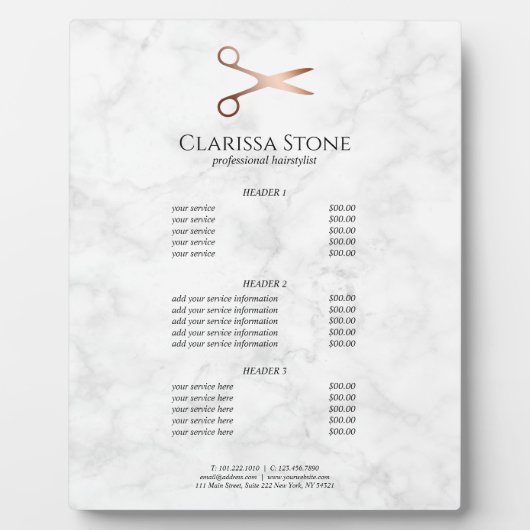 Elegant modern roos goudschaar fotoplaat (Voorkant)