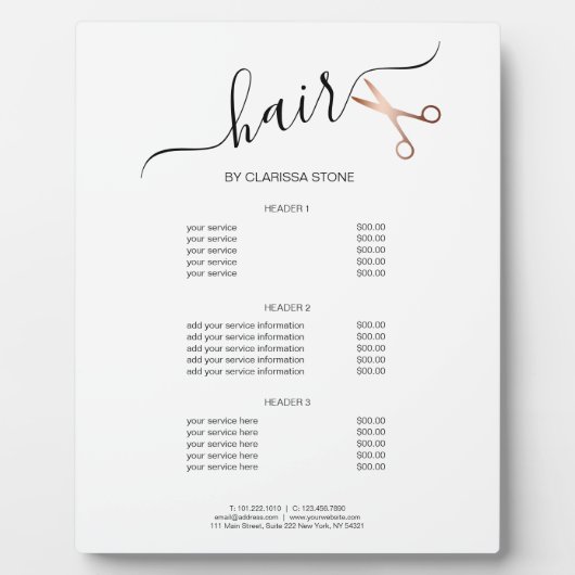 Elegant modern roos goudschaar fotoplaat (Voorkant)