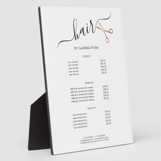 Elegant modern roos goudschaar fotoplaat (Zijkant)