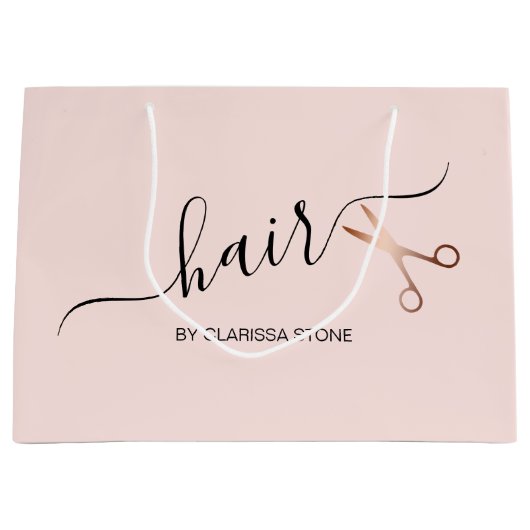 Elegant modern roos goudschaar groot cadeauzakje (Voorkant)