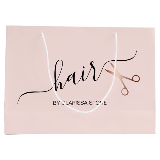 Elegant modern roos goudschaar groot cadeauzakje (Achterkant)