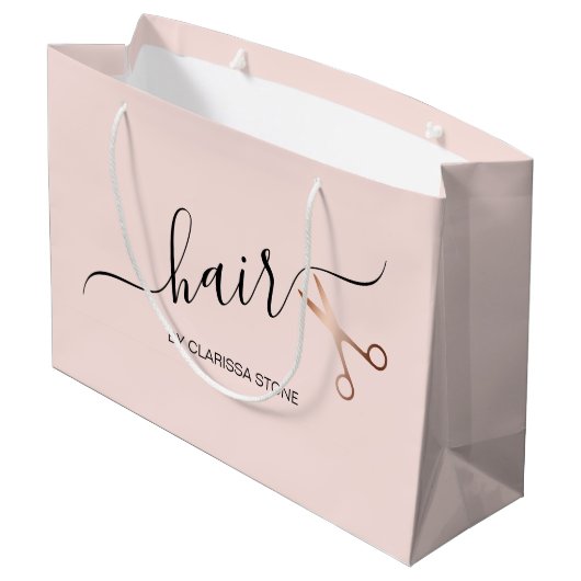 Elegant modern roos goudschaar groot cadeauzakje (Achterkant Gekanteld)