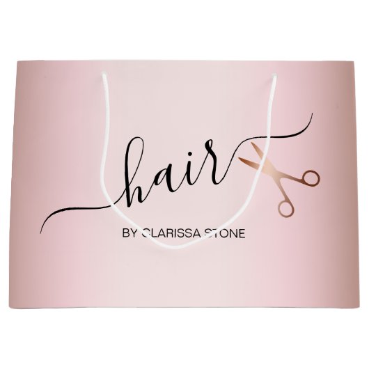 Elegant modern roos goudschaar groot cadeauzakje (Voorkant)