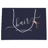 Elegant modern roos goudschaar groot cadeauzakje (Voorkant)