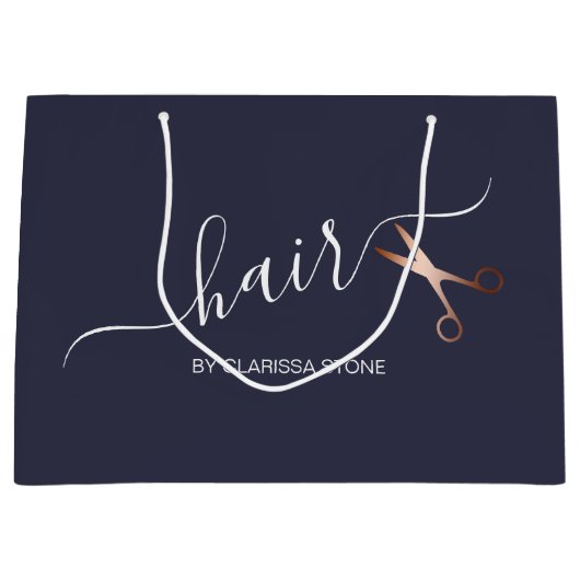 Elegant modern roos goudschaar groot cadeauzakje (Voorkant)