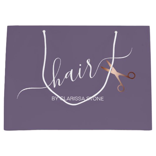 Elegant modern roos goudschaar groot cadeauzakje (Voorkant)