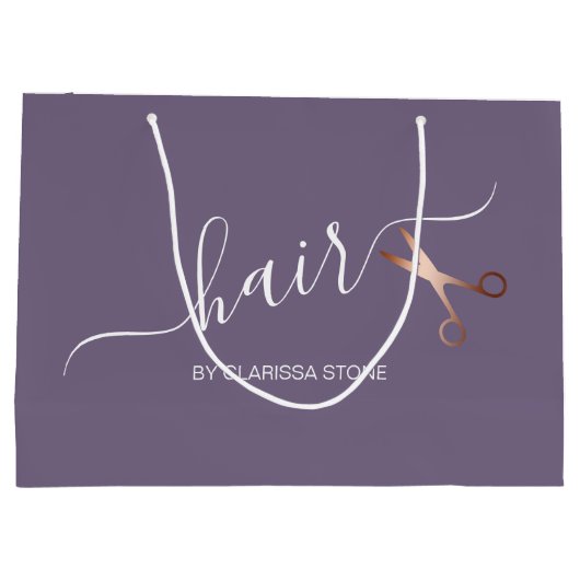 Elegant modern roos goudschaar groot cadeauzakje (Achterkant)