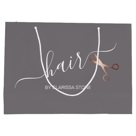 Elegant modern roos goudschaar groot cadeauzakje (Achterkant)