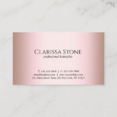 Elegant modern roos goudschaar klantenkaartje (Achterkant)