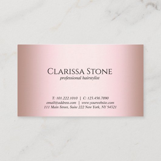 Elegant modern roos goudschaar klantenkaartje (Achterkant)