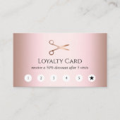 Elegant modern roos goudschaar klantenkaartje (Voorkant)