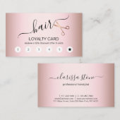 Elegant modern roos goudschaar klantenkaartje (Voorkant / Achterkant)