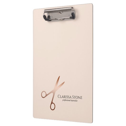 Elegant modern roos goudschaar klembord (Links)