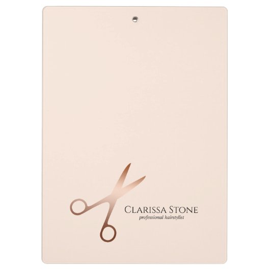 Elegant modern roos goudschaar klembord (Achterkant)