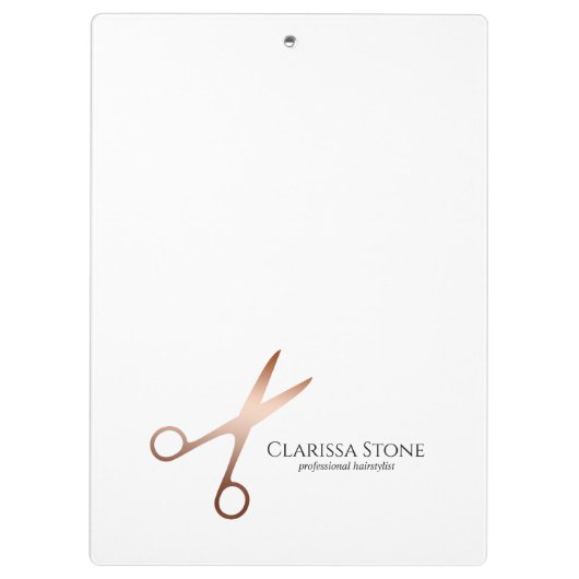 Elegant modern roos goudschaar klembord (Achterkant)