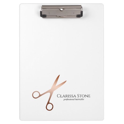 Elegant modern roos goudschaar klembord (Voorkant)