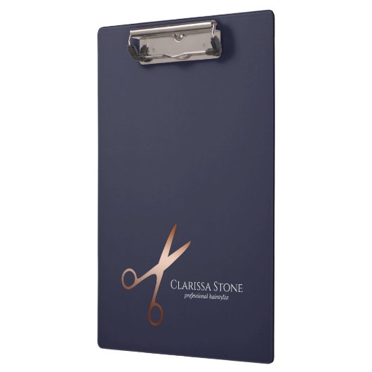 Elegant modern roos goudschaar klembord (Links)