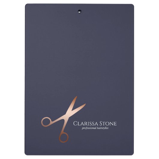 Elegant modern roos goudschaar klembord (Achterkant)