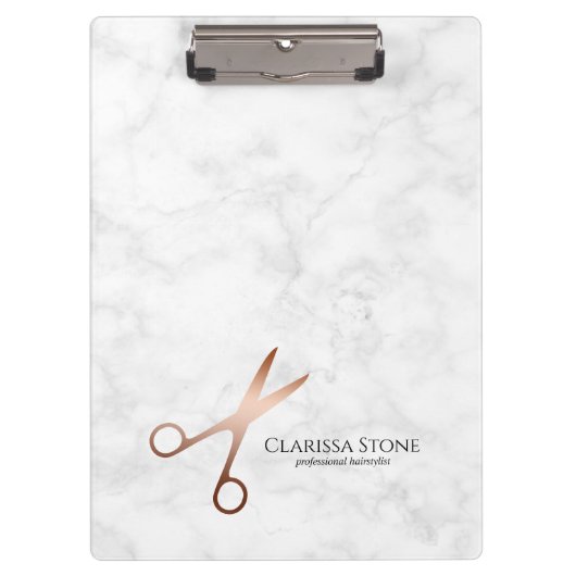 Elegant modern roos goudschaar klembord (Voorkant)