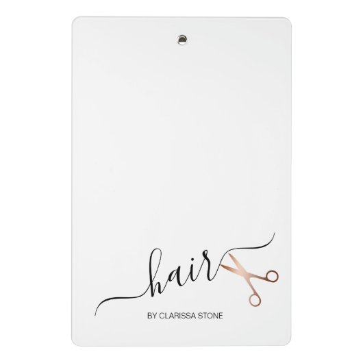 Elegant modern roos goudschaar mini klembord (Achterkant)