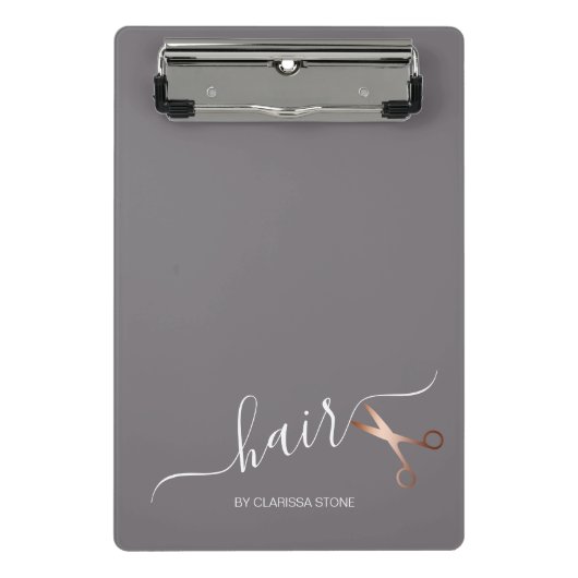 Elegant modern roos goudschaar mini klembord (Voorkant)