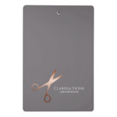 Elegant modern roos goudschaar mini klembord (Achterkant)