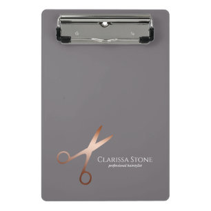 Elegant modern roos goudschaar mini klembord