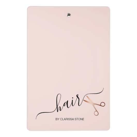 Elegant modern roos goudschaar mini klembord (Achterkant)