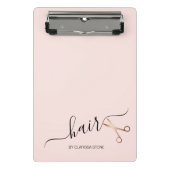 Elegant modern roos goudschaar mini klembord (Voorkant)