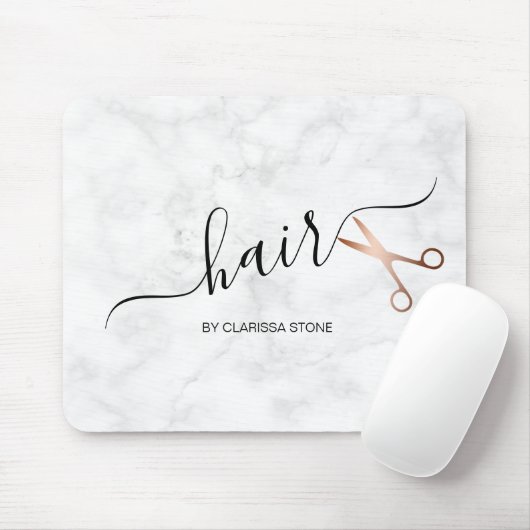 Elegant modern roos goudschaar muismat (Met muis)