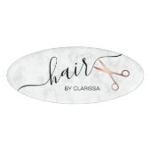 Elegant modern roos goudschaar naambadge (Voorkant)