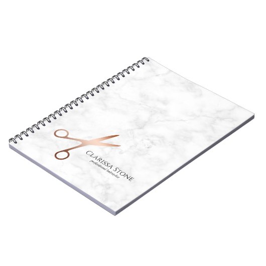 Elegant modern roos goudschaar notitieboek (Linkerzijde)