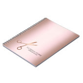 Elegant modern roos goudschaar notitieboek (Linkerzijde)