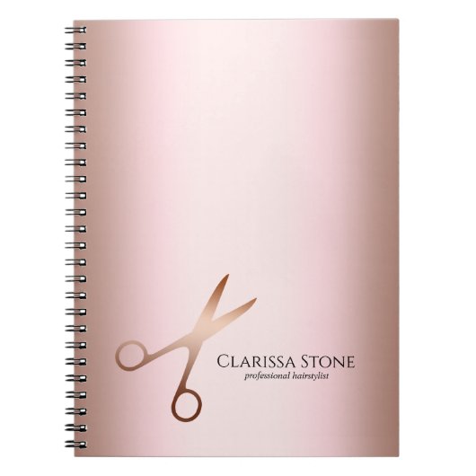 Elegant modern roos goudschaar notitieboek (Voorkant)