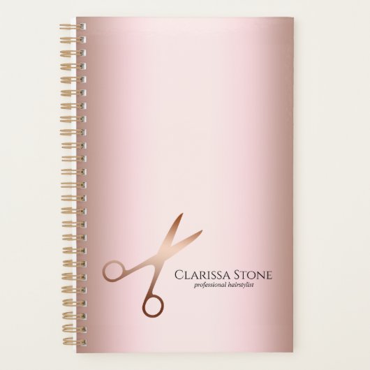 Elegant modern roos goudschaar planner (Voorkant)