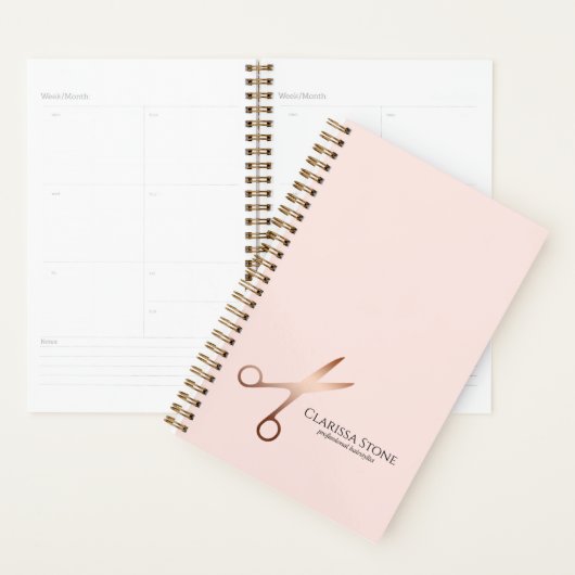 Elegant modern roos goudschaar planner (Display)